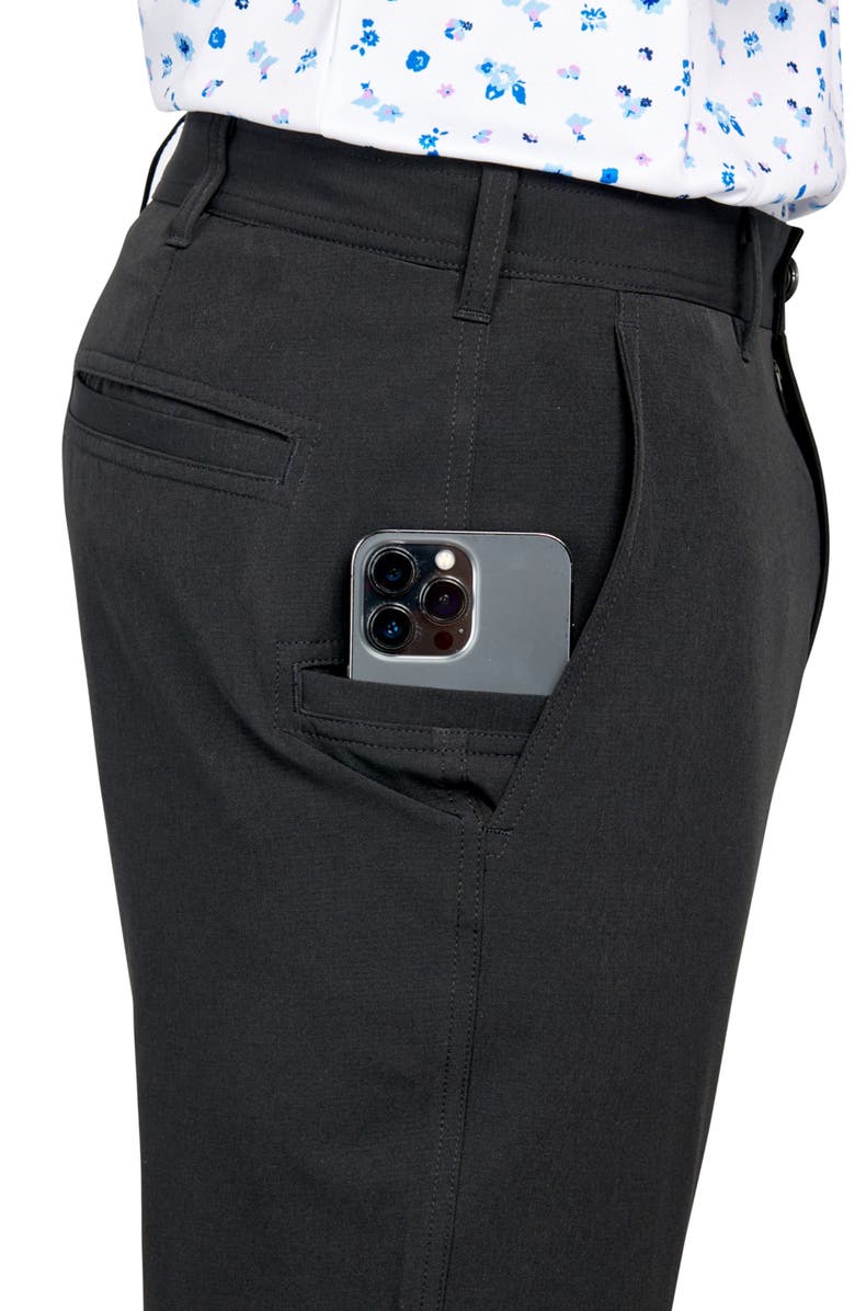 CONSTRUCT Regular Fit Solid Flat Front Recycled Performance Golf Pants, Alternate, color, Black