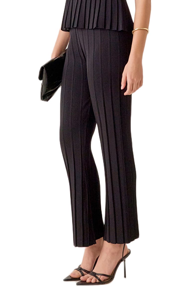 Rib Sweater Pants, Alternate, color, BLACK