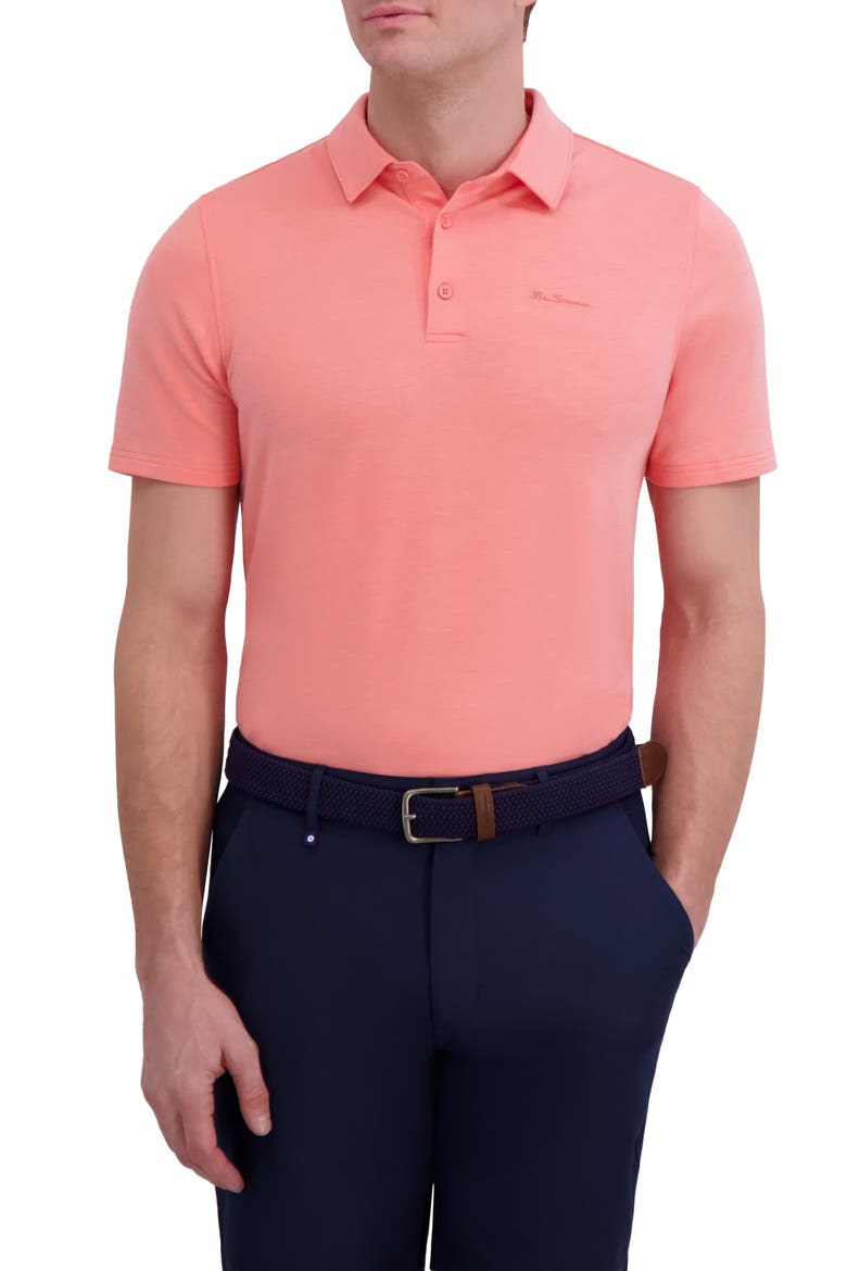 Terry Tech Jersey Golf Polo, Main, color, CORAL