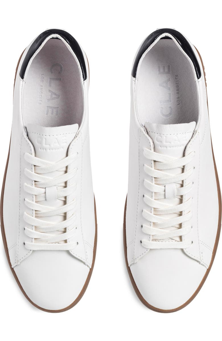 CLAE Bradley Leather Sneaker, Alternate, color, White Black Dark Gum