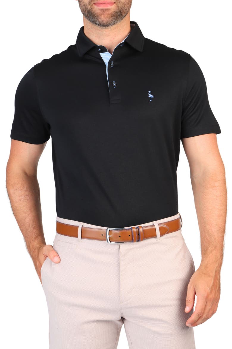 Solid Modal Polo, Alternate, color, BLACK