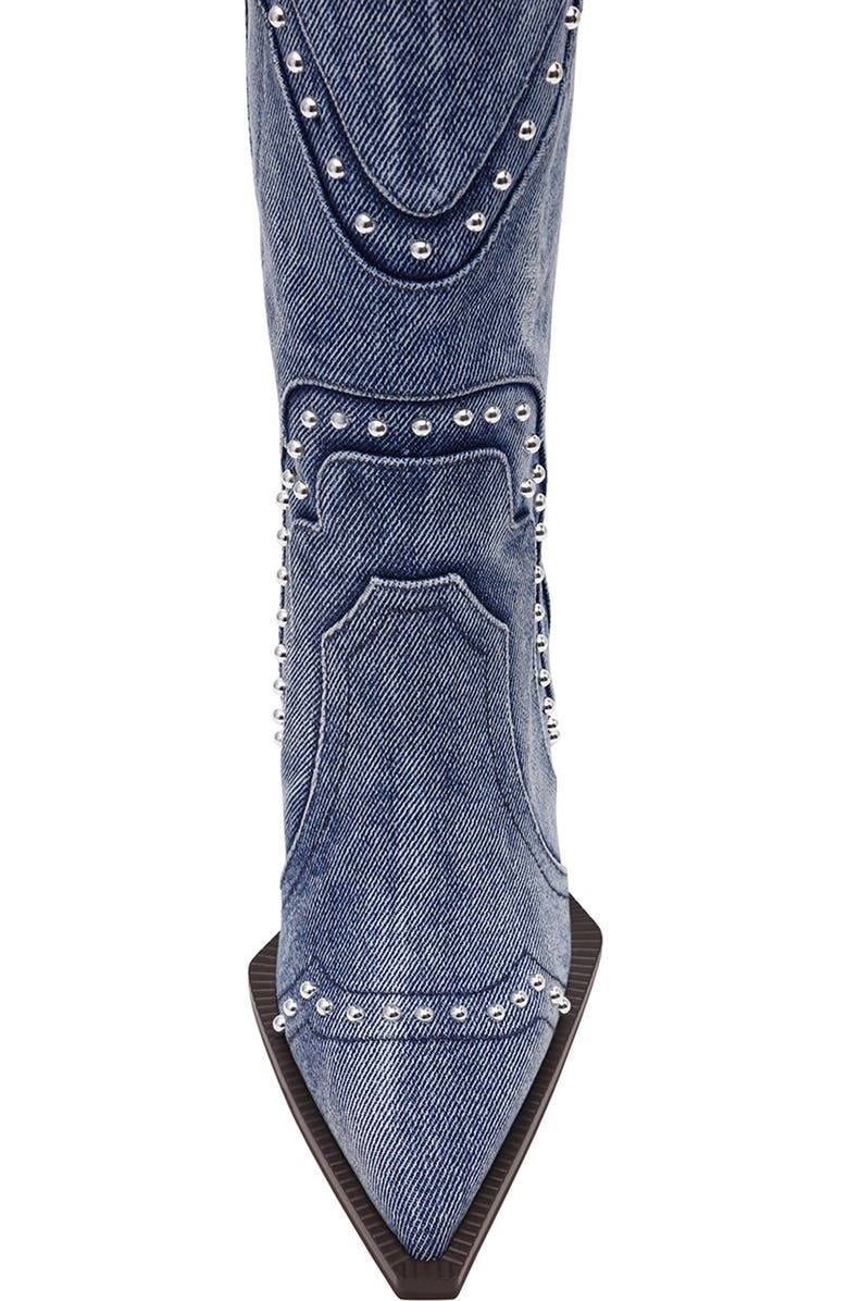 Steve Madden Kylar Studded Western Boot, Alternate, color, Denim