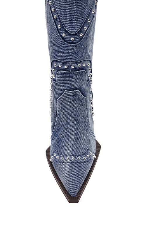 Steve Madden Kylar Studded Western Boot In Blue