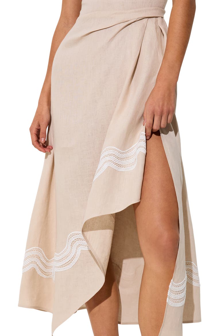 Arla Embroidered Linen Cover-Up Dress, Alternate, color, NEUTRAL