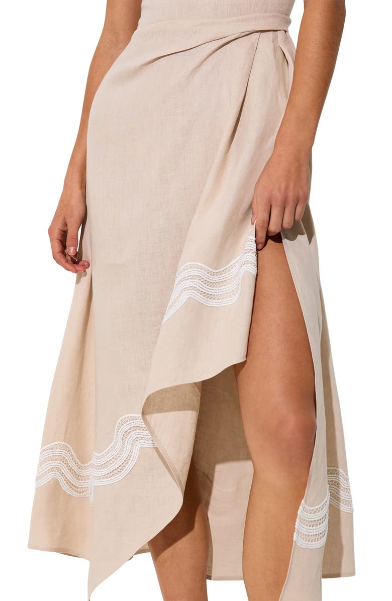 Reiss Arla Embroidered Linen Cover-Up Dress, Alternate, color, Neutral
