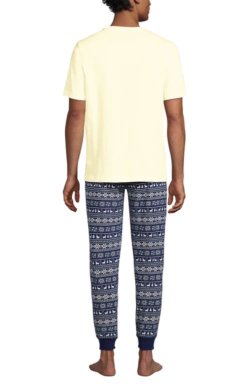 Lands' End Knit Jersey Pajama Sleep Set In Multi