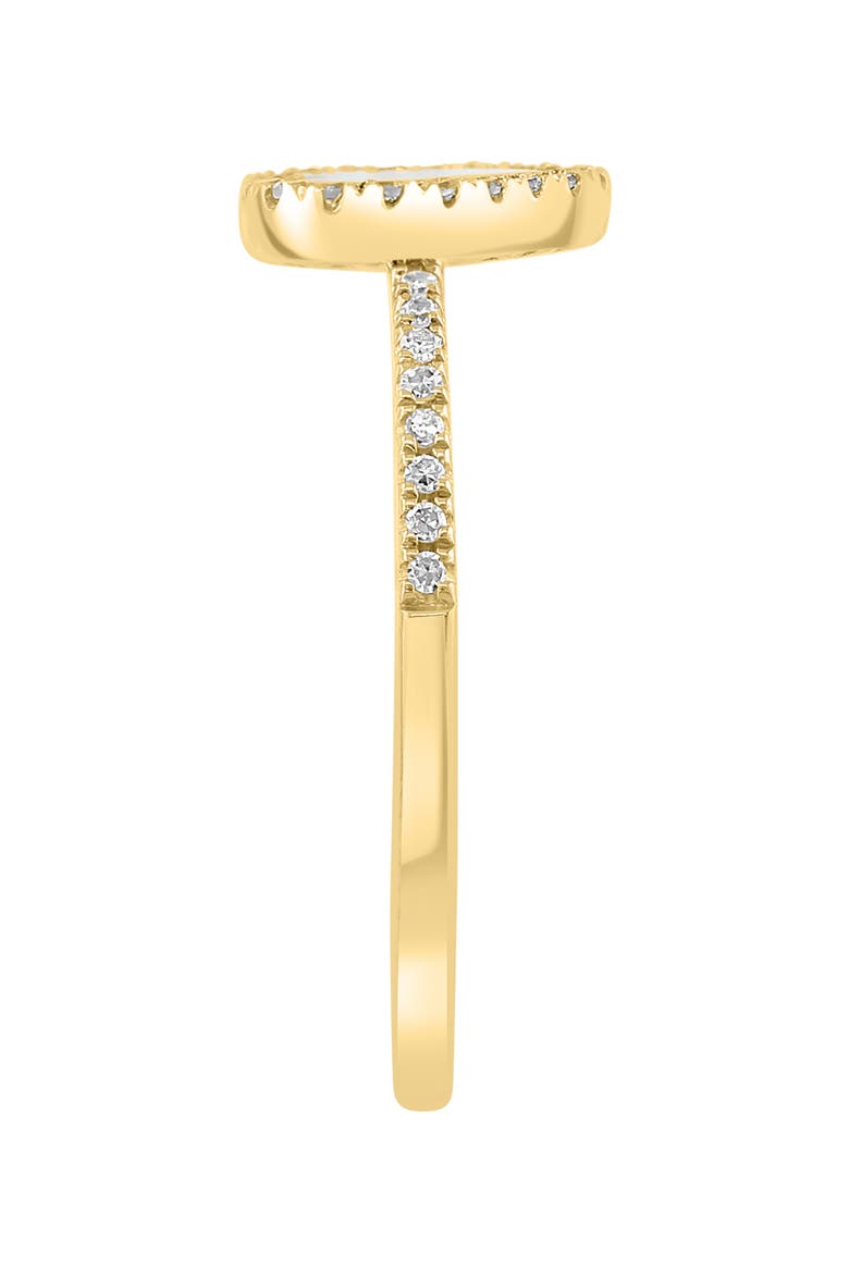 Diamond Pavé Mother of Pearl Heart Shaped Ring - 0.17ct, Alternate, color, WHITE