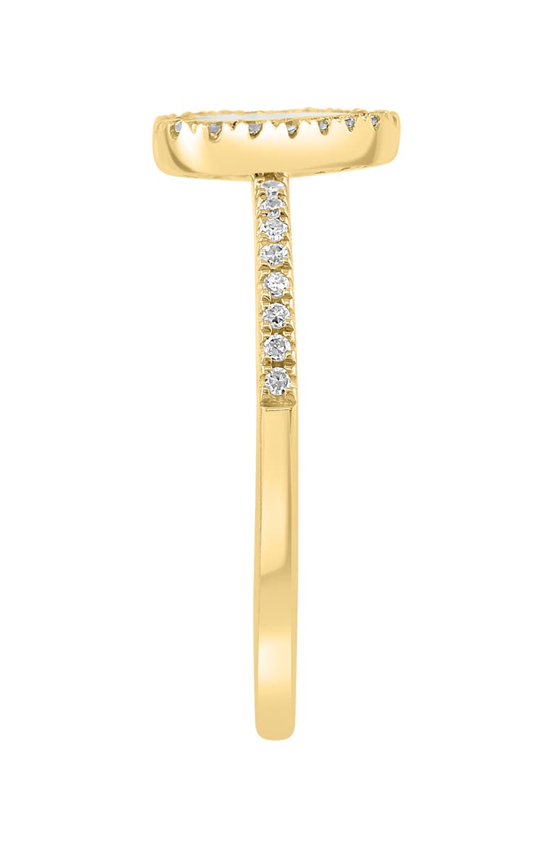 EFFY Diamond Pavé Mother of Pearl Heart Shaped Ring - 0.17ct, Alternate, color, White