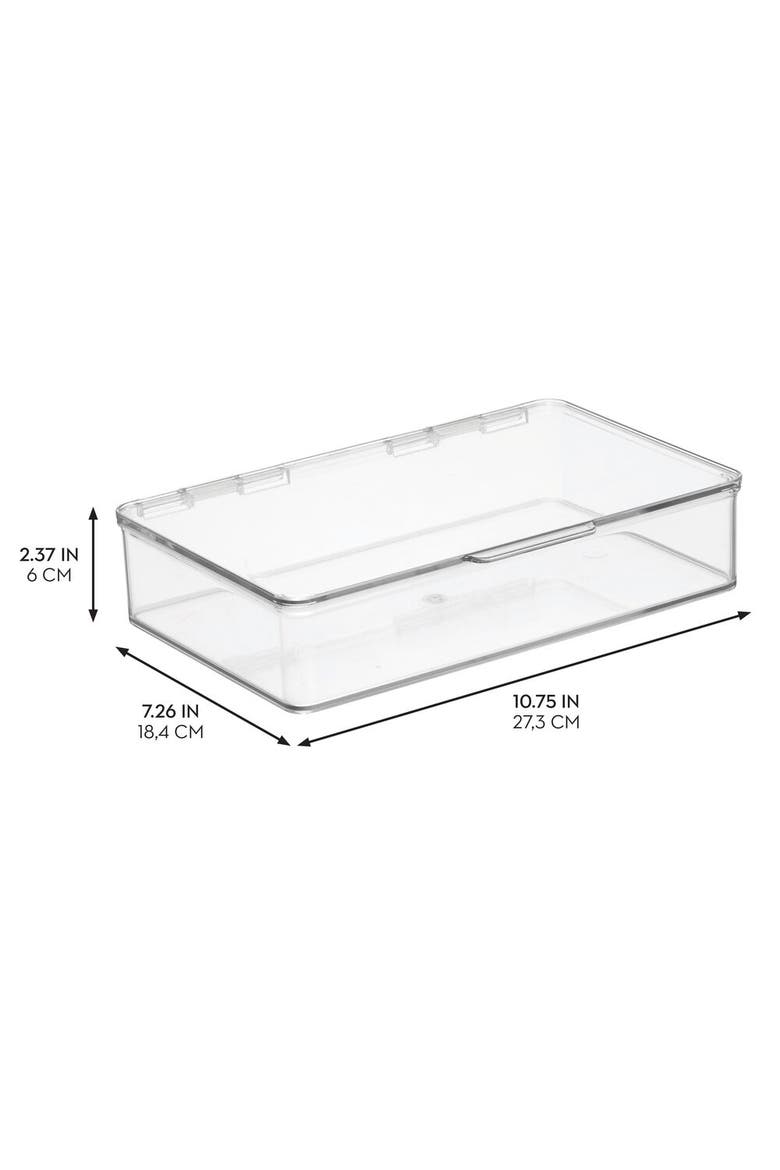 Stackable Hinged-Lid Pantry Storage Box - Set of 2 - Clear, Alternate, color, Clear