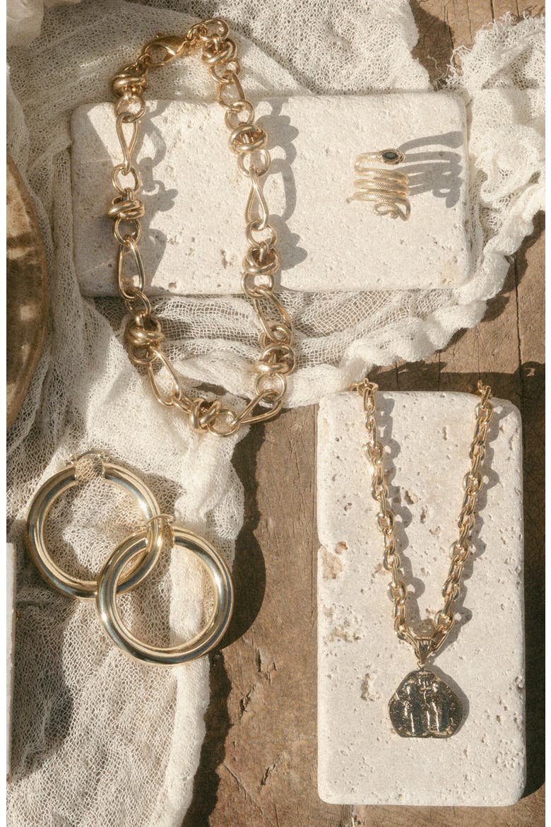 Nefertari Chain Necklace, Alternate, color, GOLD