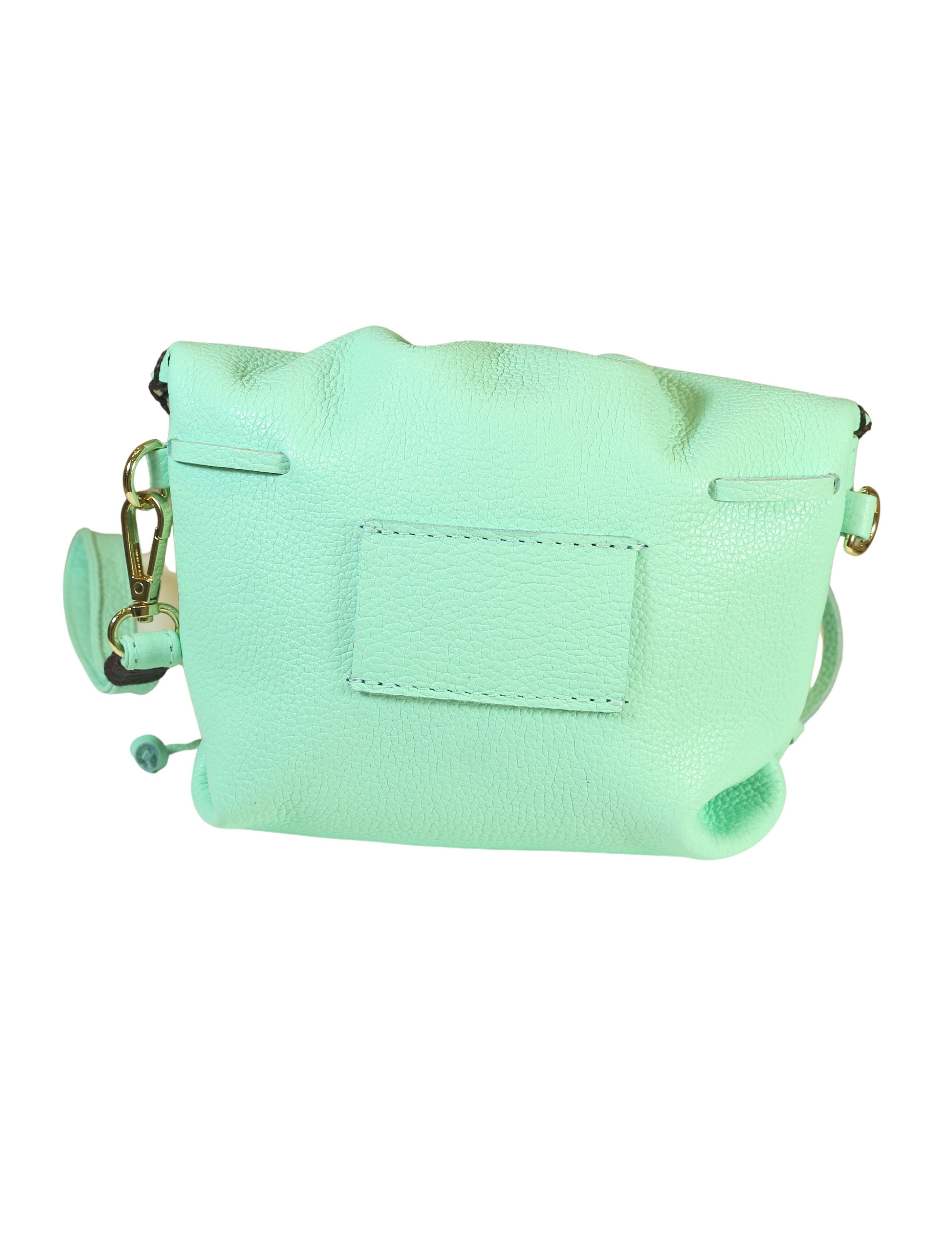 Carlos Falchi Mini Butterfly Leather Bag, Alternate, color, Lime