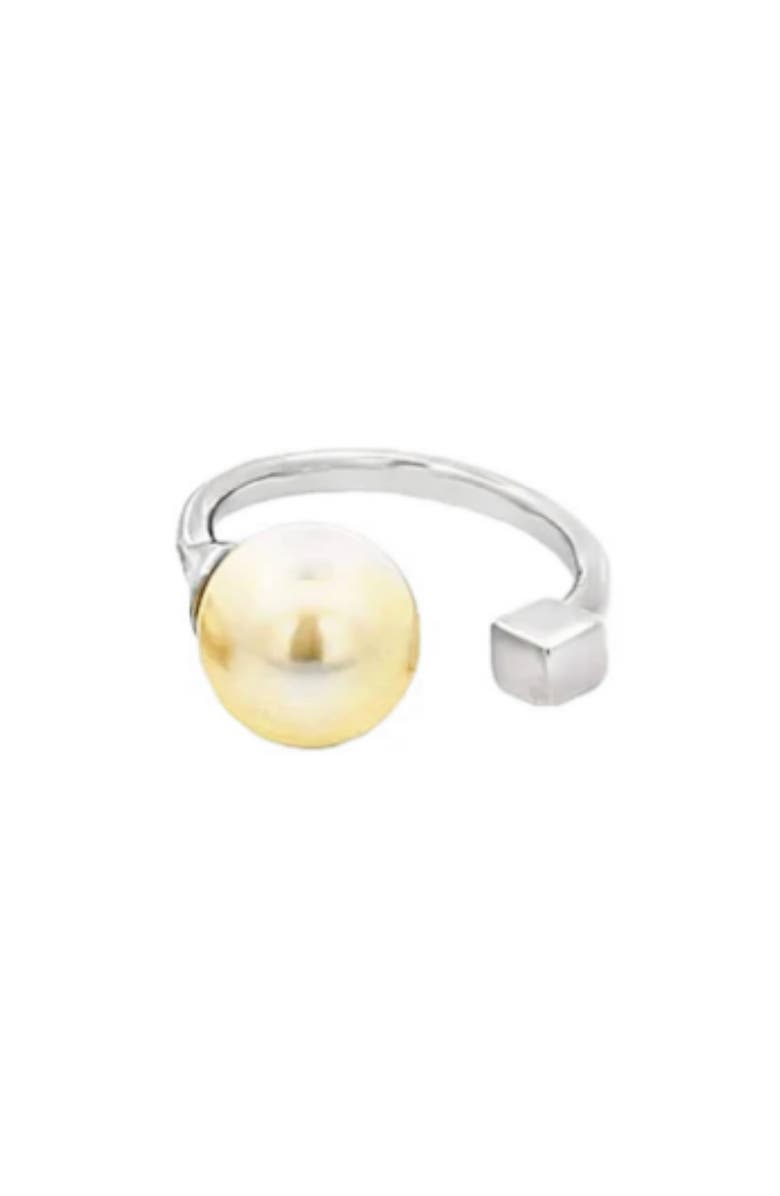 MacRae & Co. Adjustable Faux Pearl Ring, Main, color, Silver