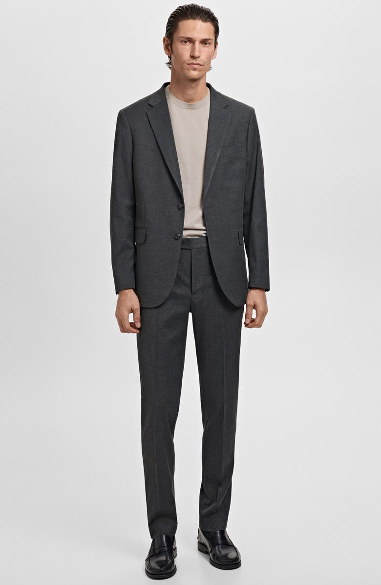 MANGO Milan Slim Fit Suit Pants, Alternate, color, Dark Heather Grey