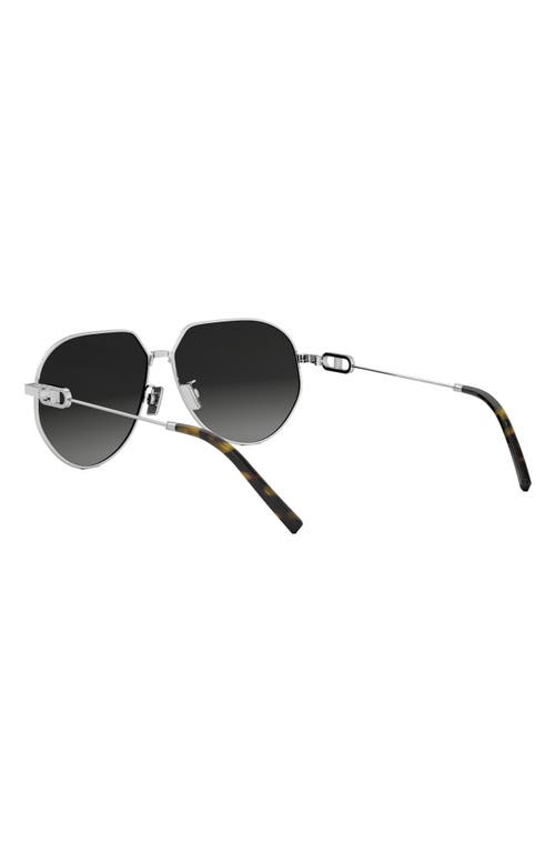 Dior Cd Link A1u 61mm Pilot Sunglasses In Metallic