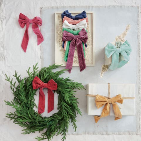 Cotton Velvet Bow with Iron Clip