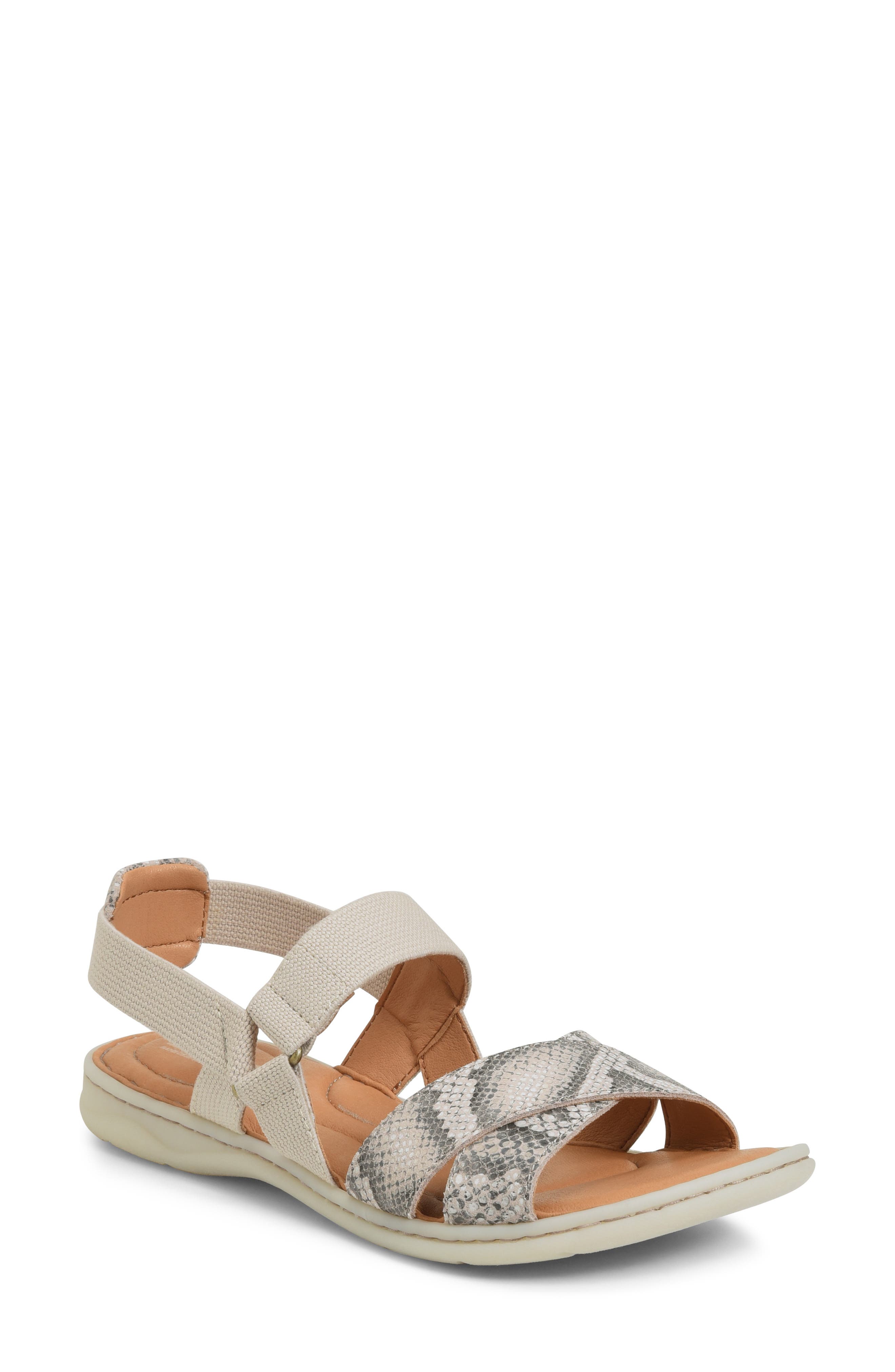 Springs Sandal, Main, color, WHITE SNAKE PRINT SUEDE
