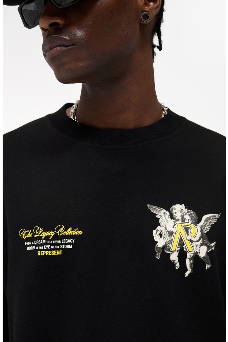 Legacy Cherubs Cotton Graphic T-Shirt, Alternate, color, JET BLACK