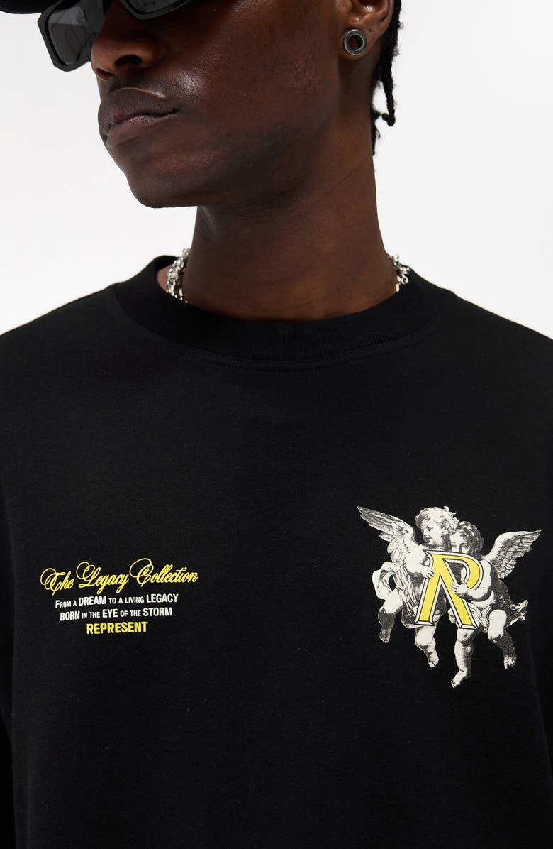 Represent Legacy Cherubs Cotton Graphic T-Shirt, Alternate, color, Jet Black
