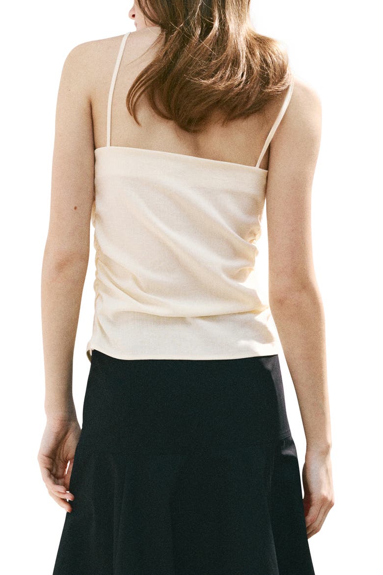Ruched Square Neck Camisole, Alternate, color, ECRU