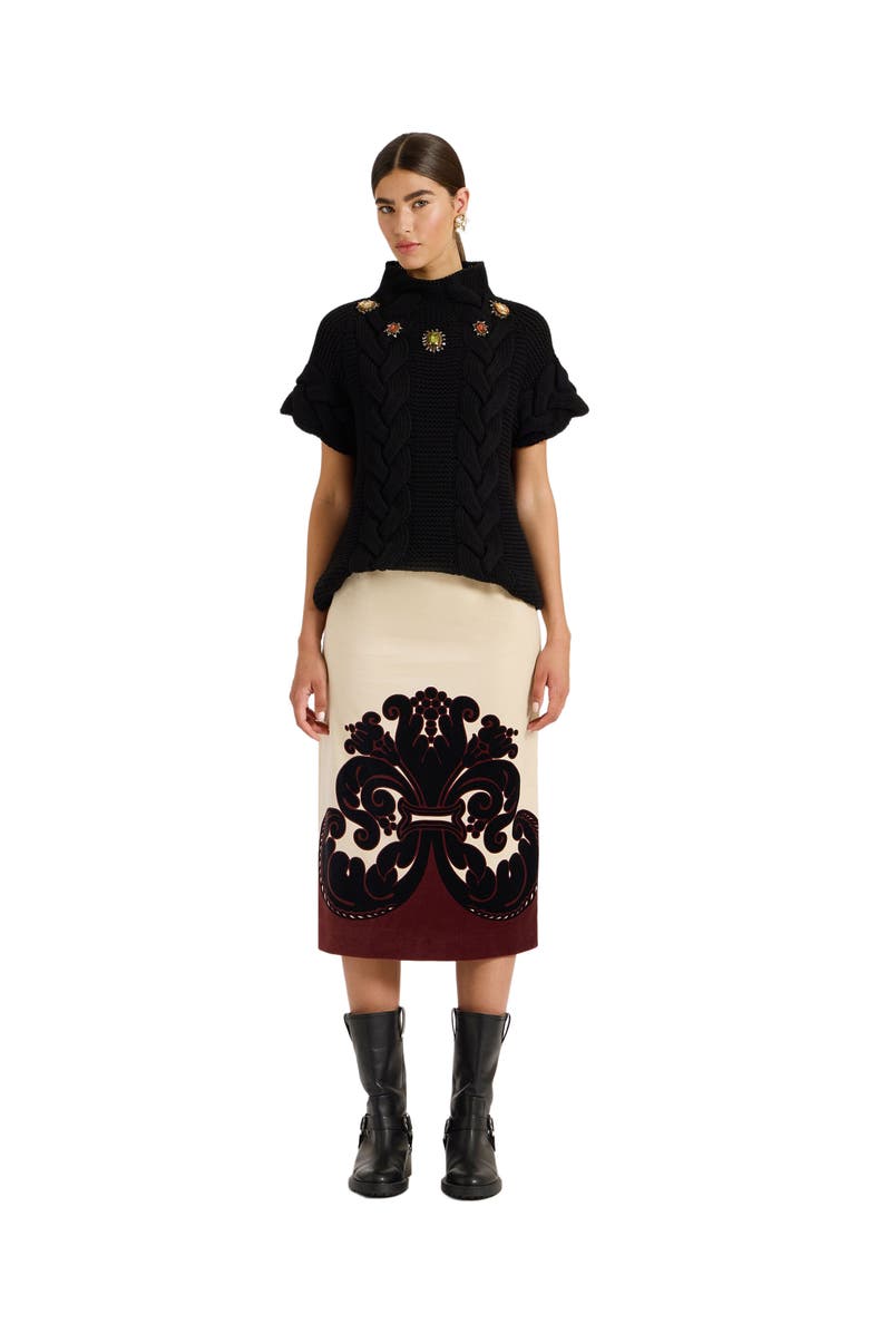 La DoubleJ Pencil Skirt Corsini Placée Cream, Main, color, 