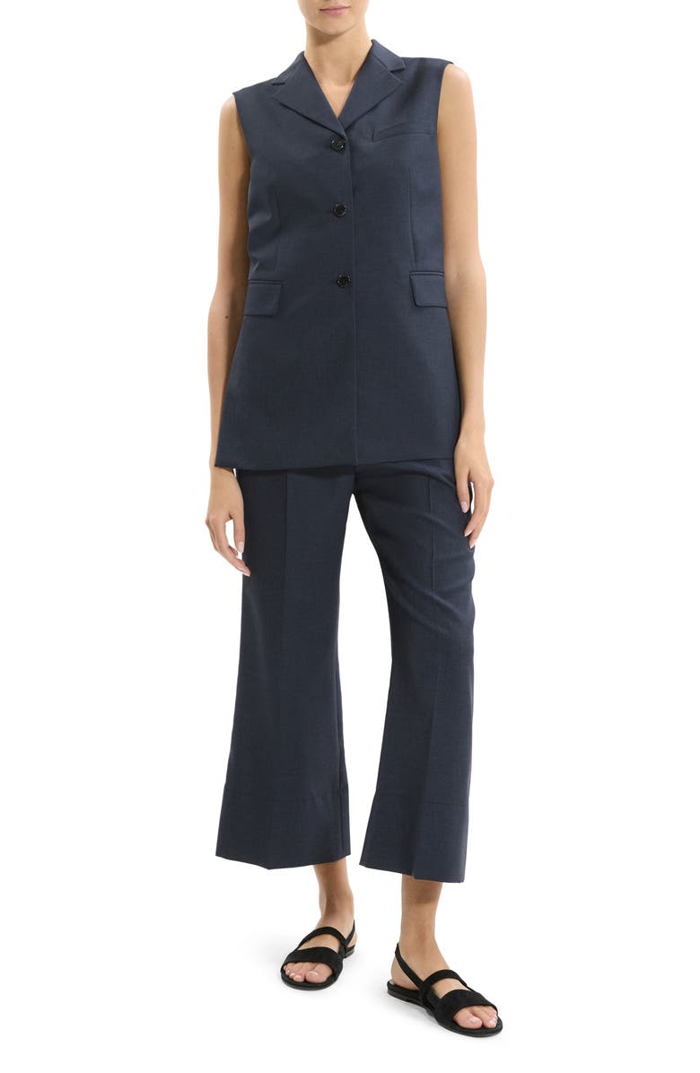 Theory Cinch Detail Notch Neck Vest, Alternate, color, Nocturne Navy - Xlv