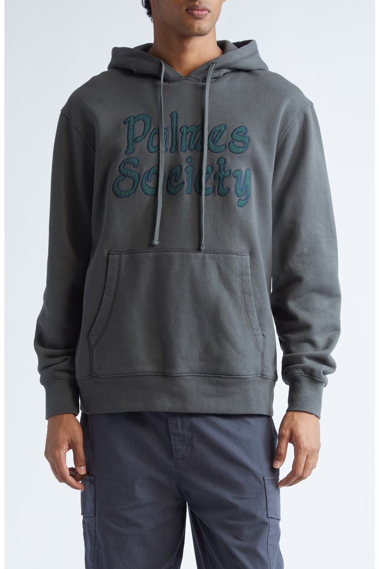 Society Logo Appliqué Hoodie, Main, color, CHARCOAL