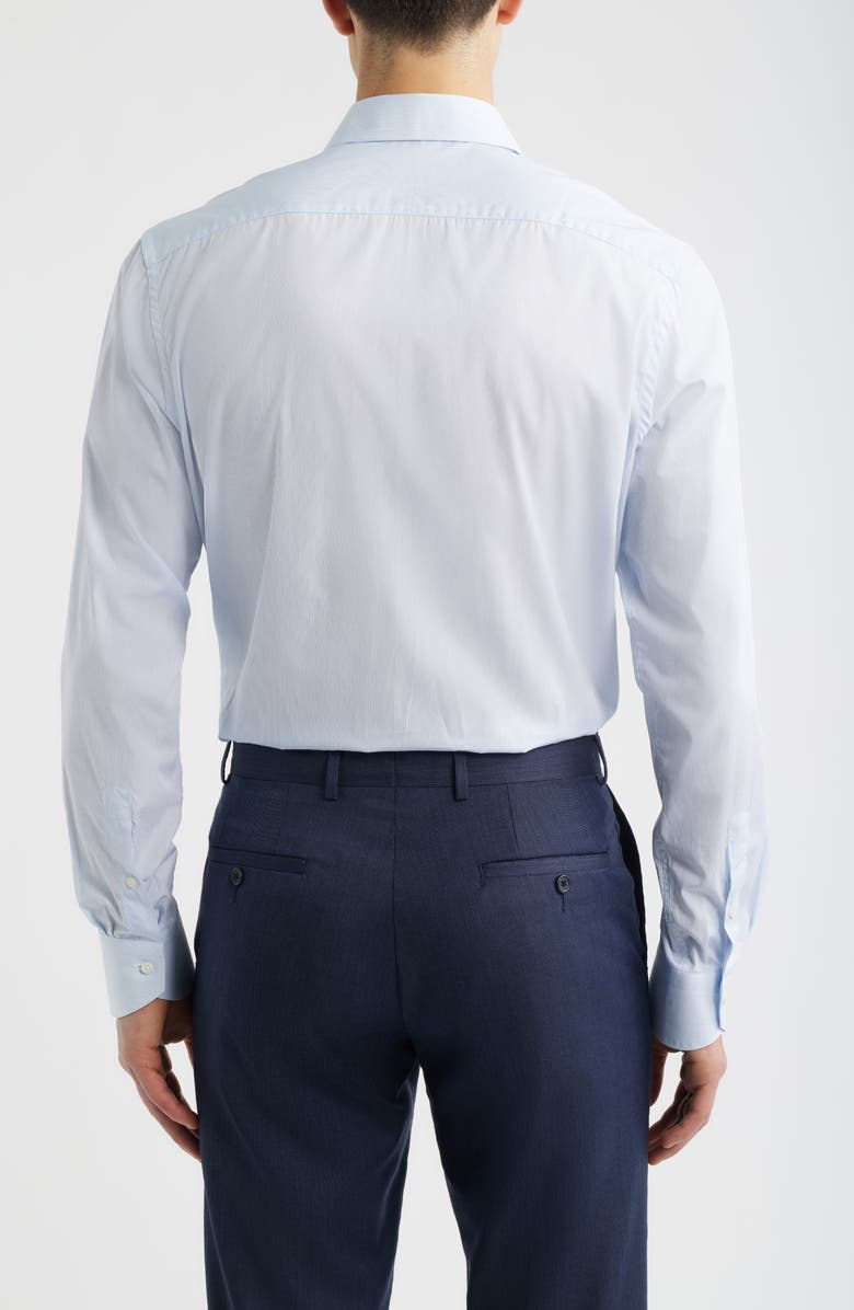 Canali Regular Fit Stripe Dress Shirt, Alternate, color, Light Blue