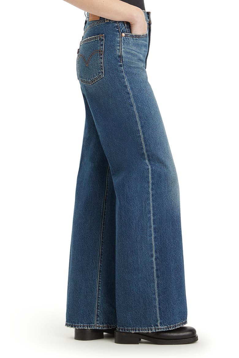 Ribcage High Waist Wide Leg Jeans, Alternate, color, POLAR PERIMITER