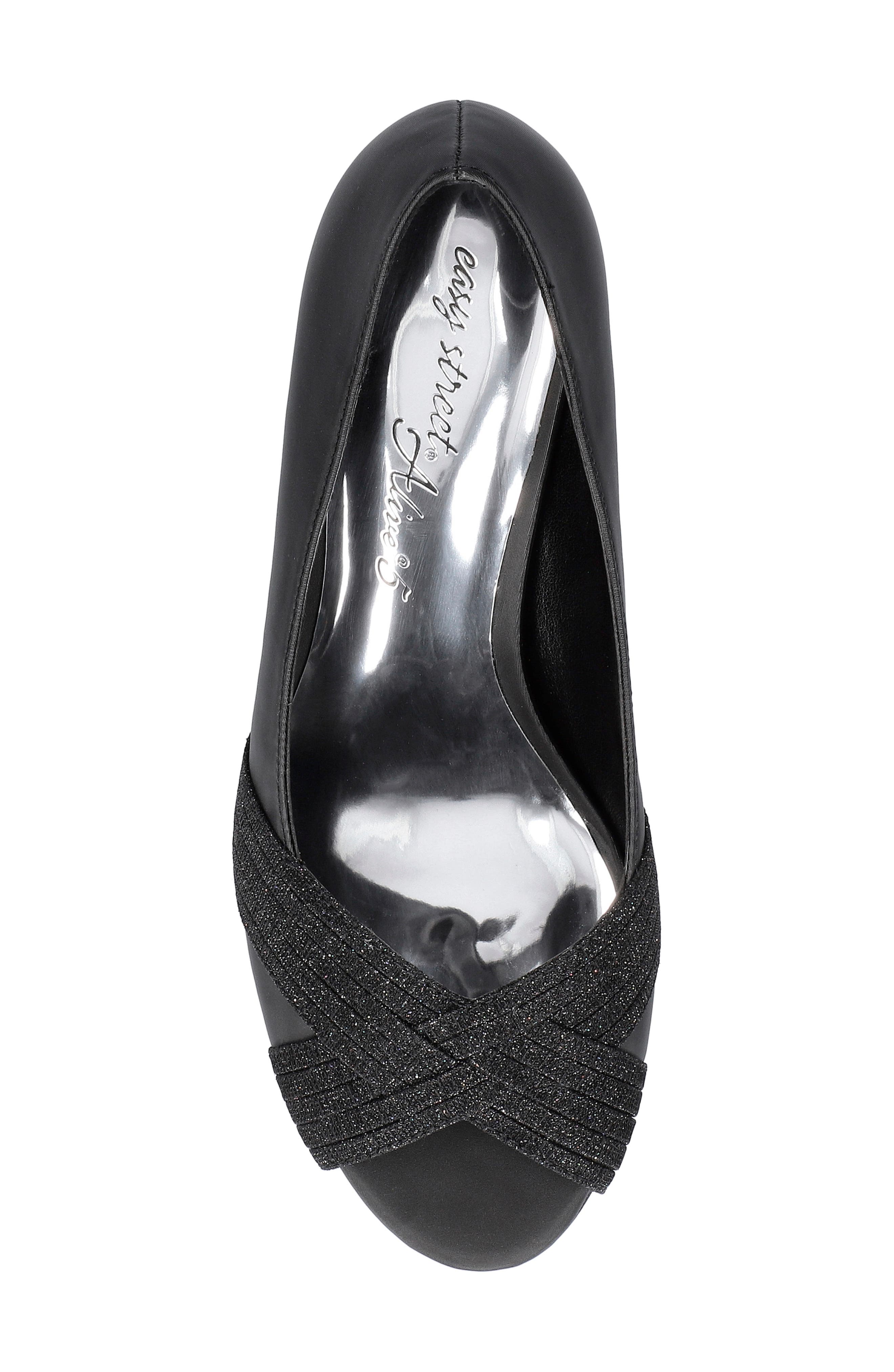 EASY STREET Lavish Peep Toe Pump, Alternate, color, Black Satin