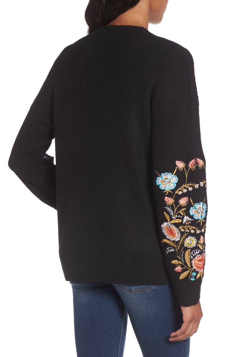 Woven Heart Embroidered Cardigan, Alternate, color, 
