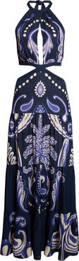 Johanna Ortiz Floral Paisley Double Silk Georgette Maxi Dress