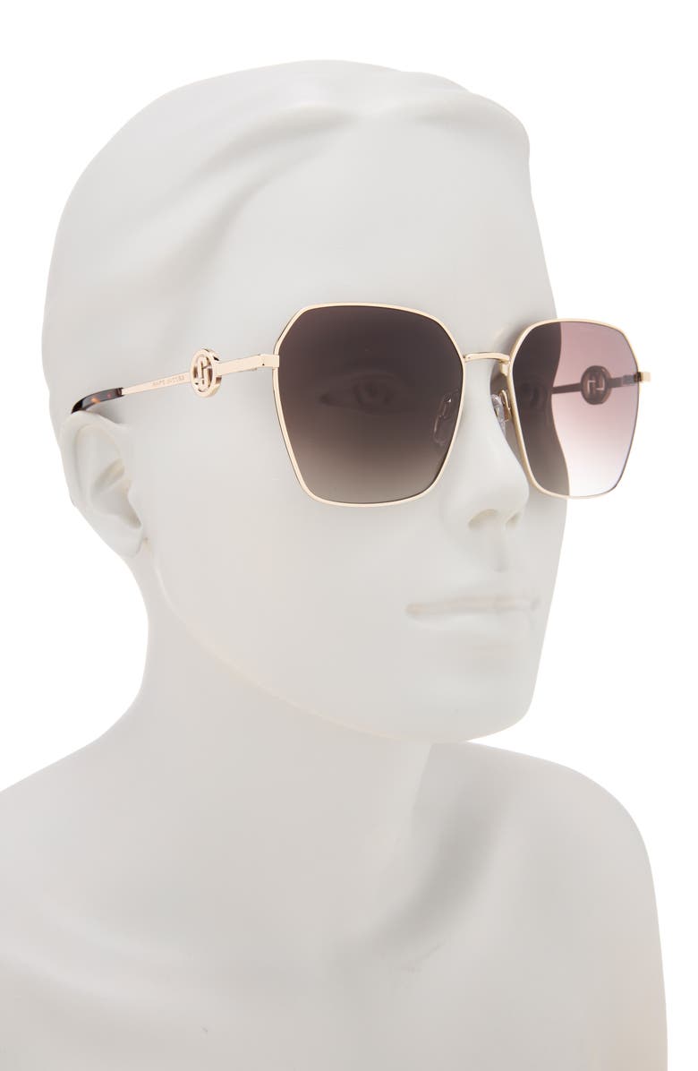 Marc Jacobs 58mm Gradient Square Sunglasses, Alternate, color, Gold Havana