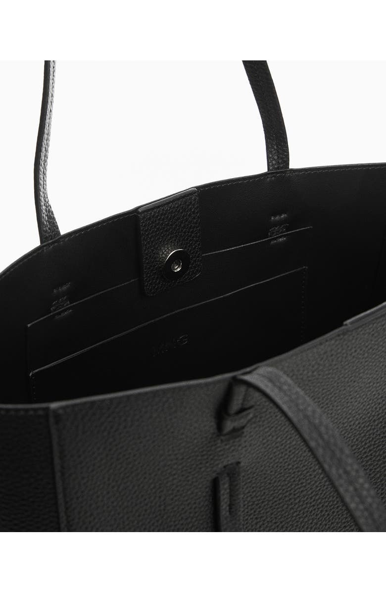 MANGO Faux Leather Shopper Tote, Alternate, color,