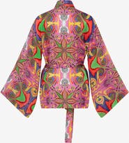 Je Te Veux Psychedelic Printed Blushwave Short Caftan