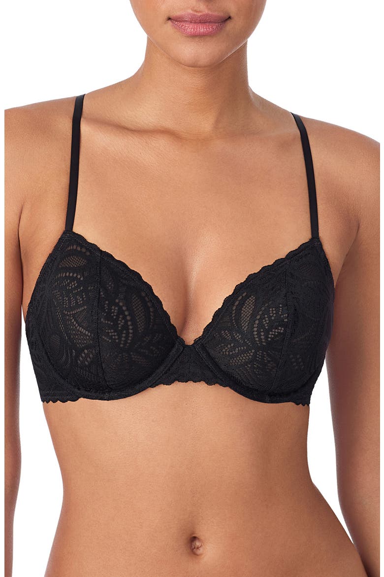 Lace Deco Underwire Bra, Main, color, BLACK