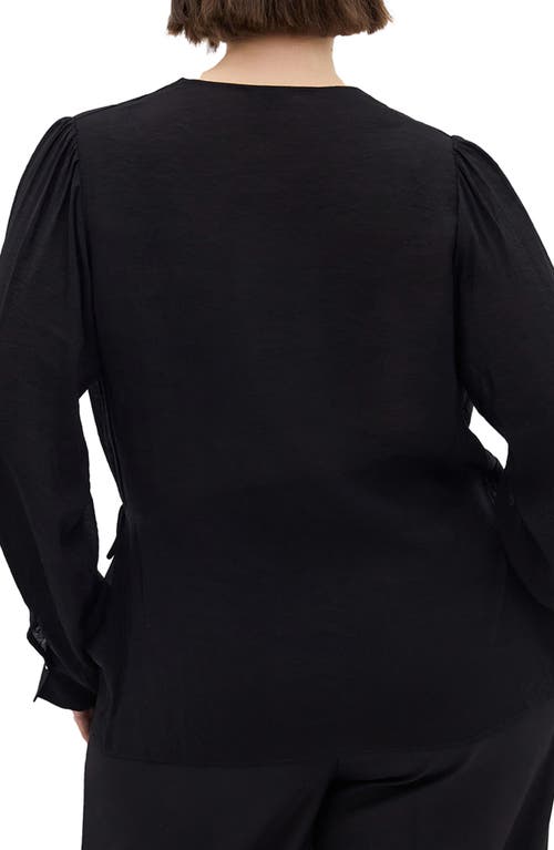 City Chic Binsley Wrap Top In Black