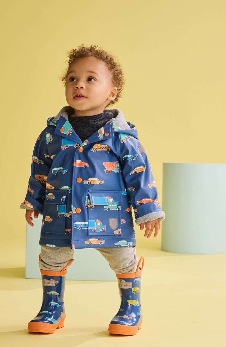 Hatley Driving Cars Raincoat, Alternate, color, 