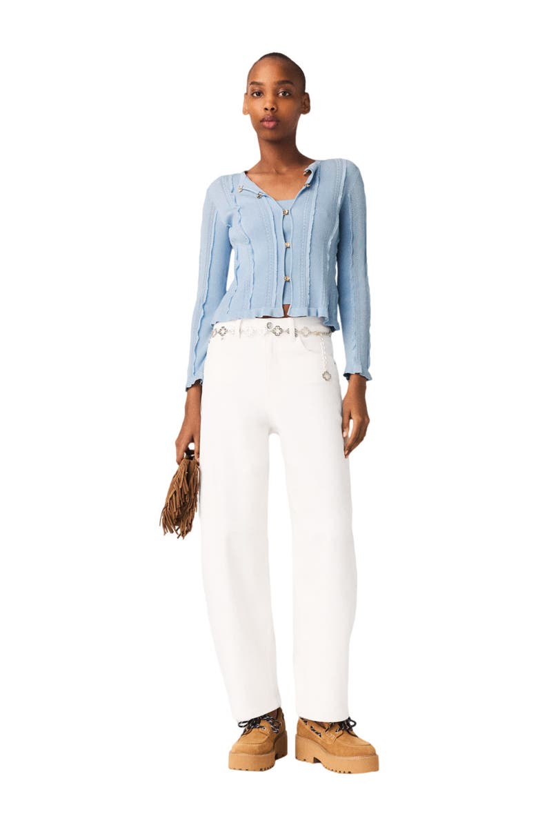 maje 2-in-1 cardigan, Main, color, Blue Sky