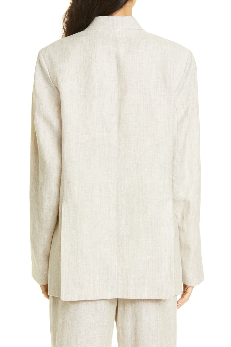 Oversize Double Breasted Wool & Linen Blazer, Alternate, color, MIST MELANGE
