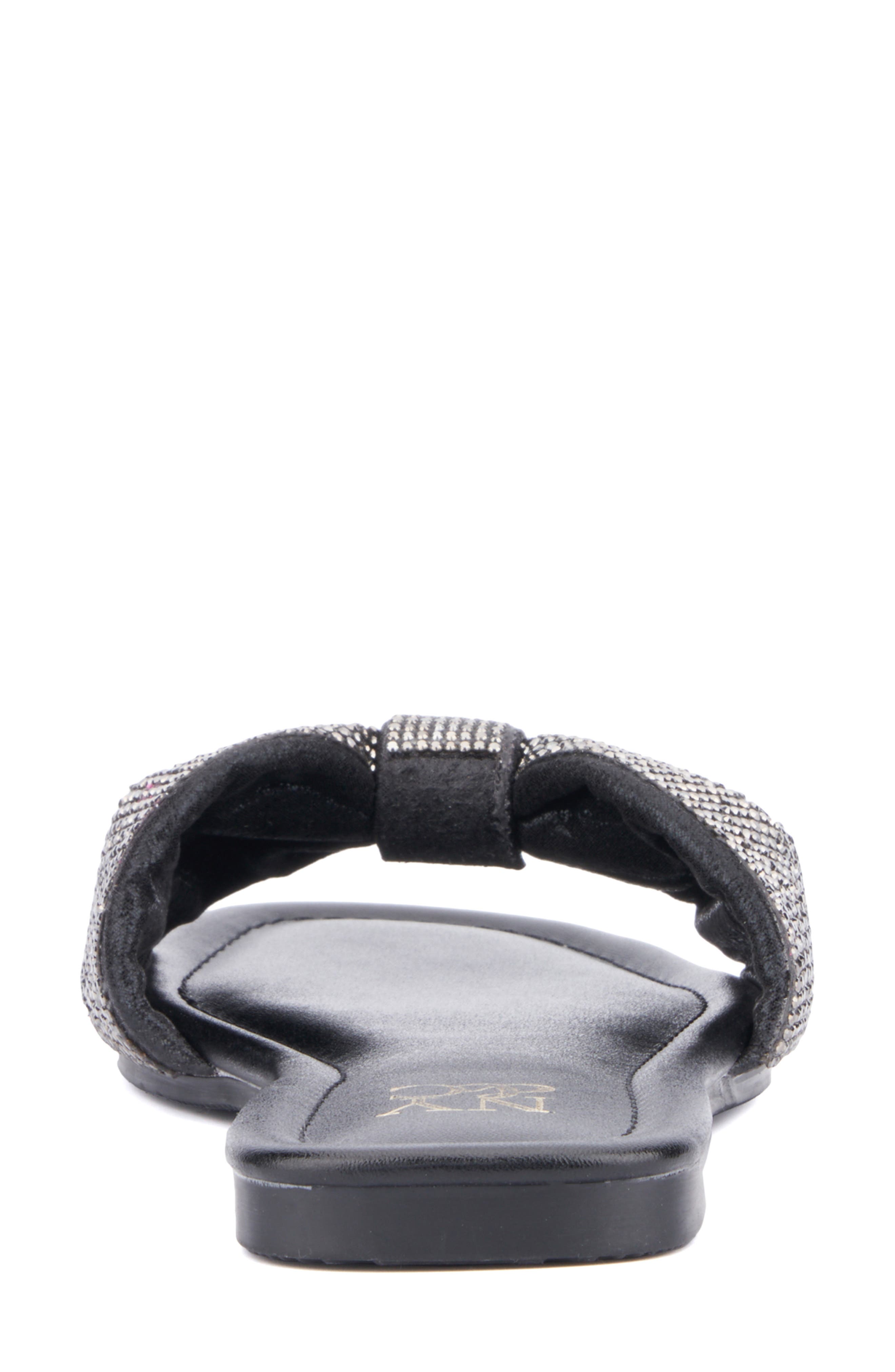 NEW YORK AND COMPANY Karli Rhinestone Slide Sandal, Alternate, color, Black