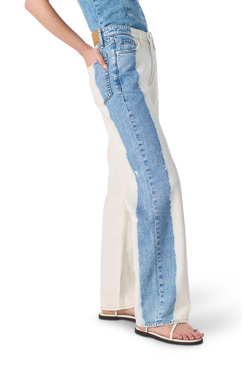Featherweight Logan Two-Tone Mid Rise Wide Leg Jeans, Alternate, color, BLEACH BLUE
