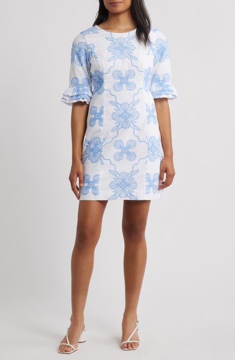 Fiesta Embroidered Sheath Minidress