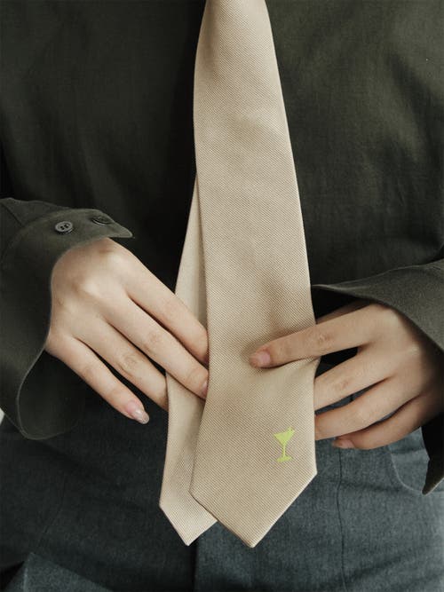 Lost Pattern Nyc Silk Tie In Neutral
