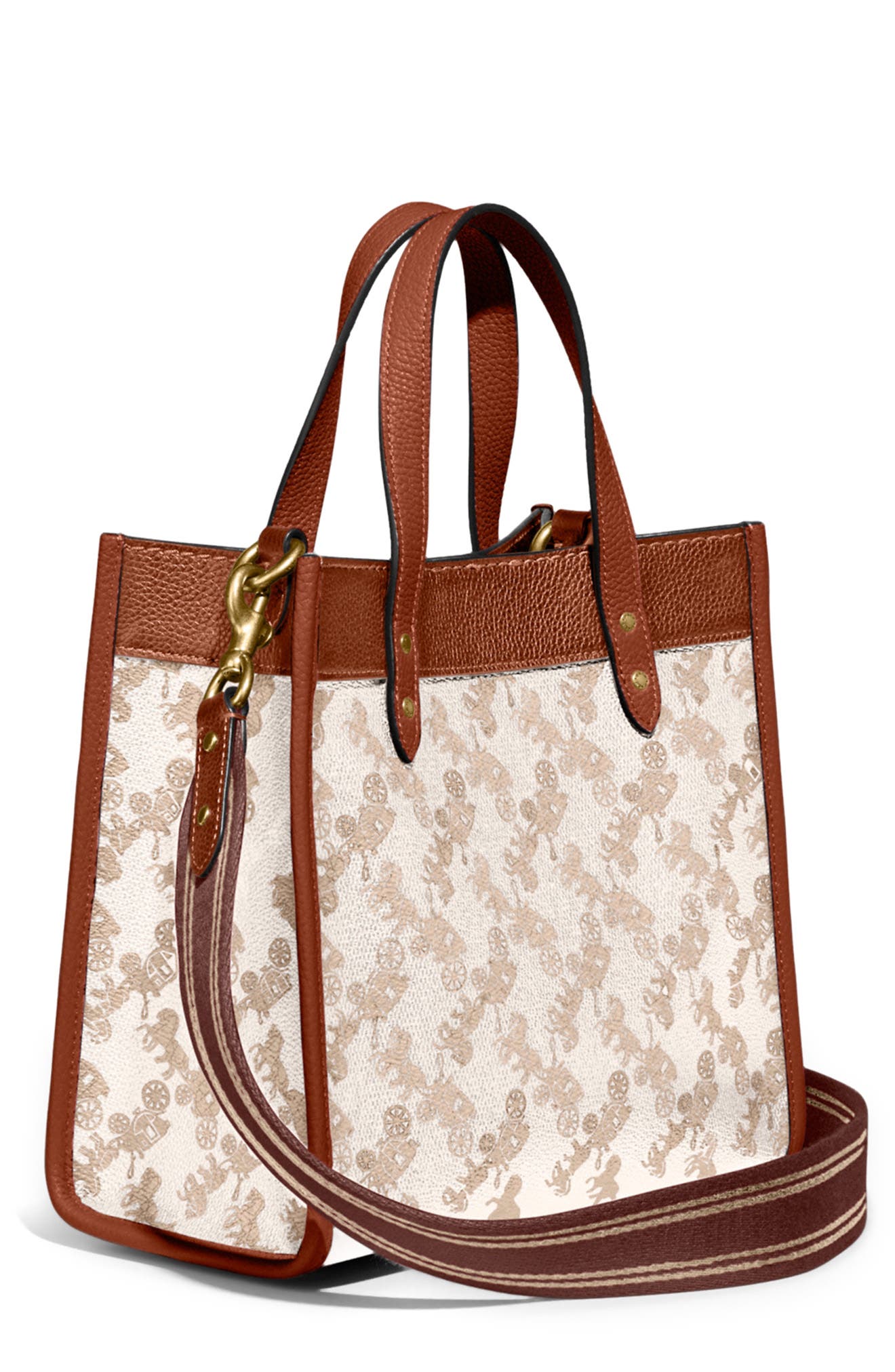 COACH Signature Coated Canvas & Leather Field Tote, Alternate, color, 