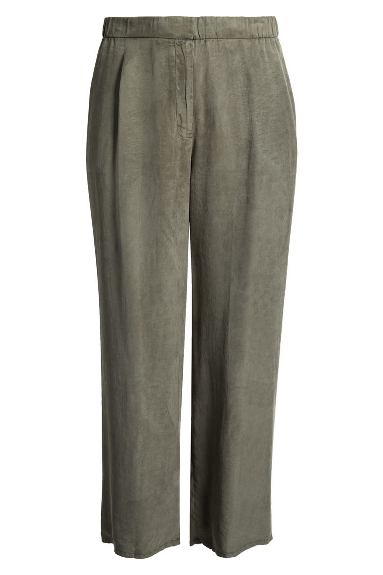 Pleated High Waist Pants, Alternate, color, GROVE