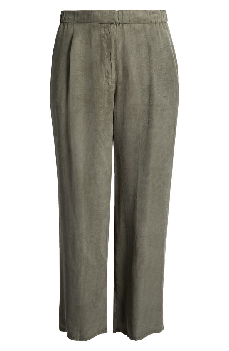 Eileen Fisher Pleated High Waist Pants, Alternate, color, Grove
