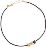 Madewell Lapis Lazuli Charm Leather Choker Necklace