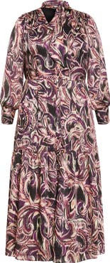 City Chic Suzanne Print Long Sleeve Maxi Dress