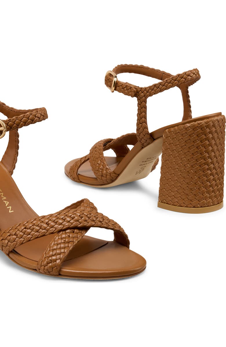 Stuart Weitzman Alyssa Ankle Strap Woven Sandal, Alternate, color, Boho Tan