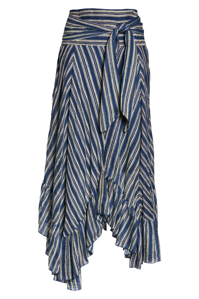 Giselle Chevron Asymmetrical Skirt, Alternate, color, NAVY COMBO